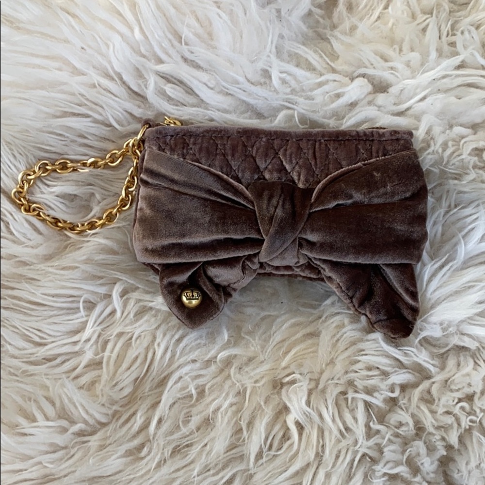 Juicy Couture velvet bow wristlet